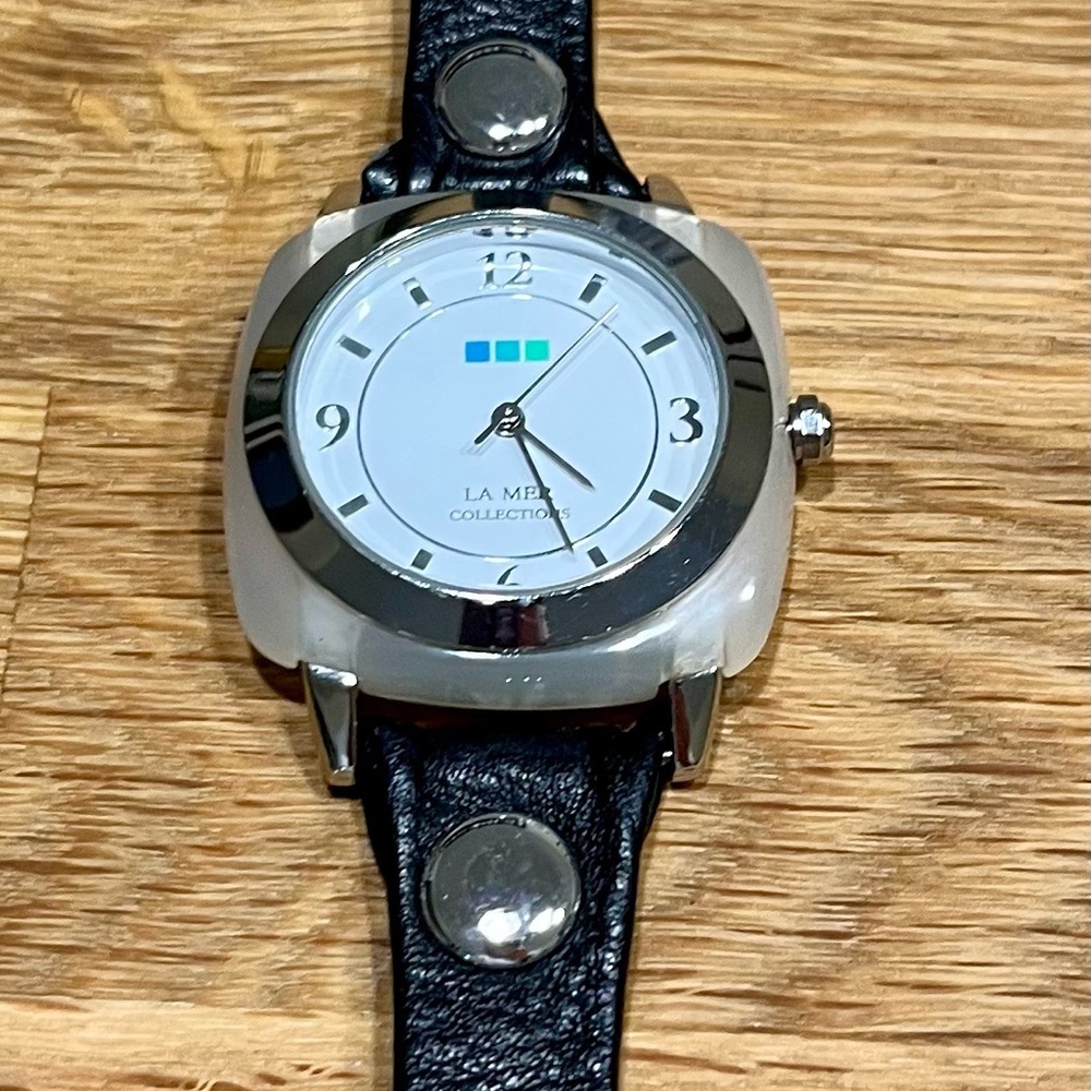 La Mer Collections Black & Silver Odyssey Wrap Analog Watch with New Battery - Picture 6 of 15